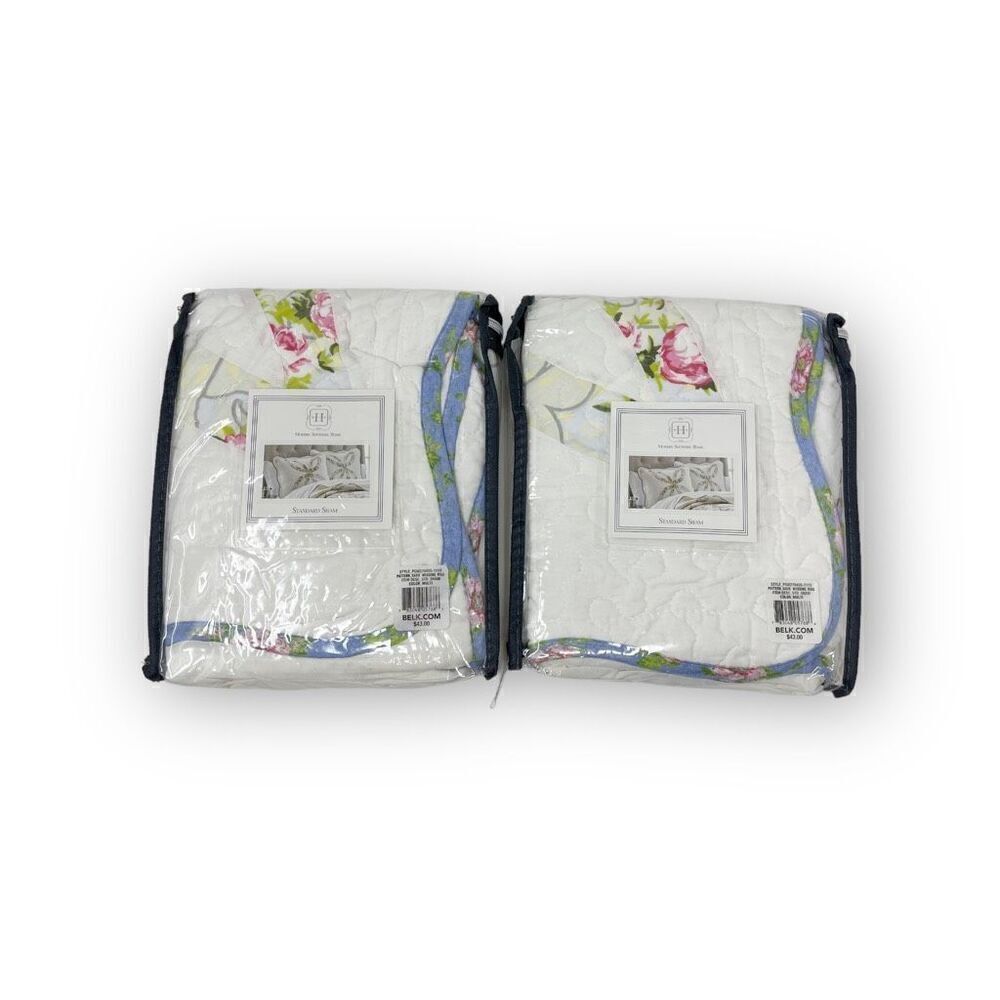 Modern Southern Home Sadie Quilt Pillow Shams Set of Two Brand New Packages NWT